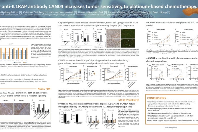 Cantargia presents new preclinical data on CAN04 at the 2020 AACR Annual Meeting